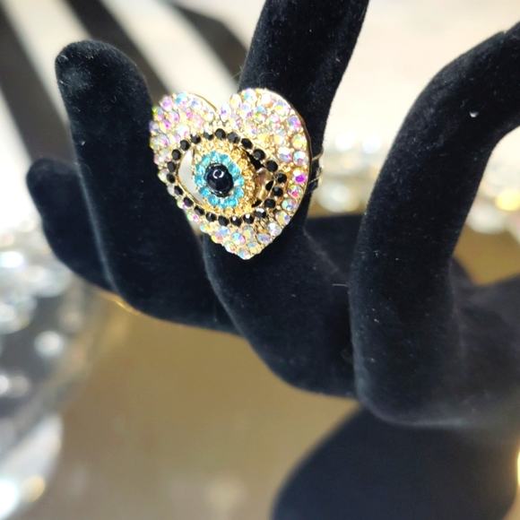 Evil Eye Rhinestone ring - Picture 2 of 4